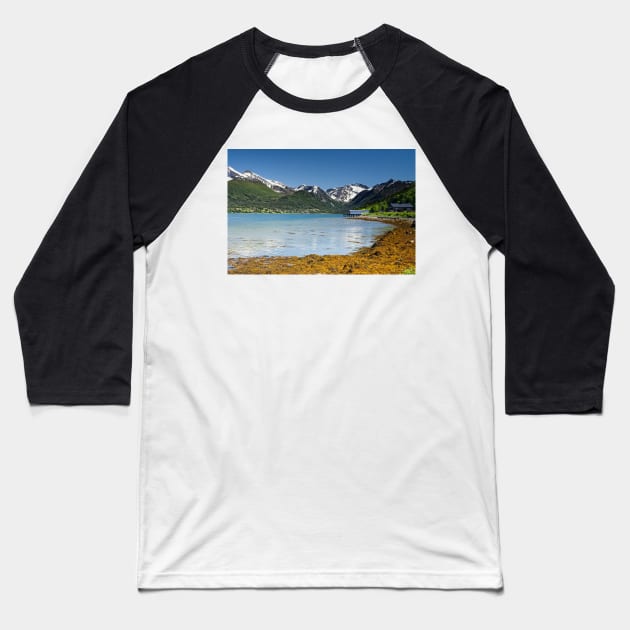 Romsdalsfjord And Isforden Village Norway Baseball T-Shirt by MartynUK